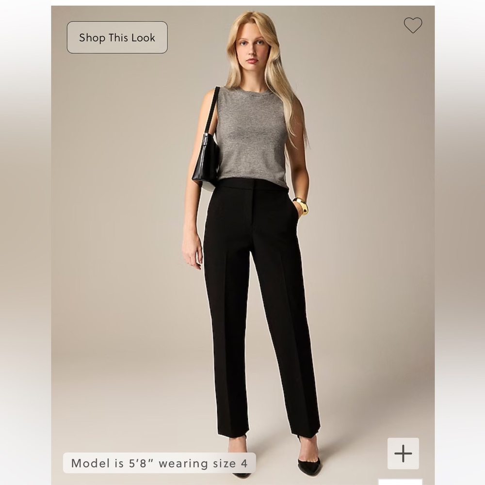 Kate straight-leg pant in four-season stretch (size 0, Black)